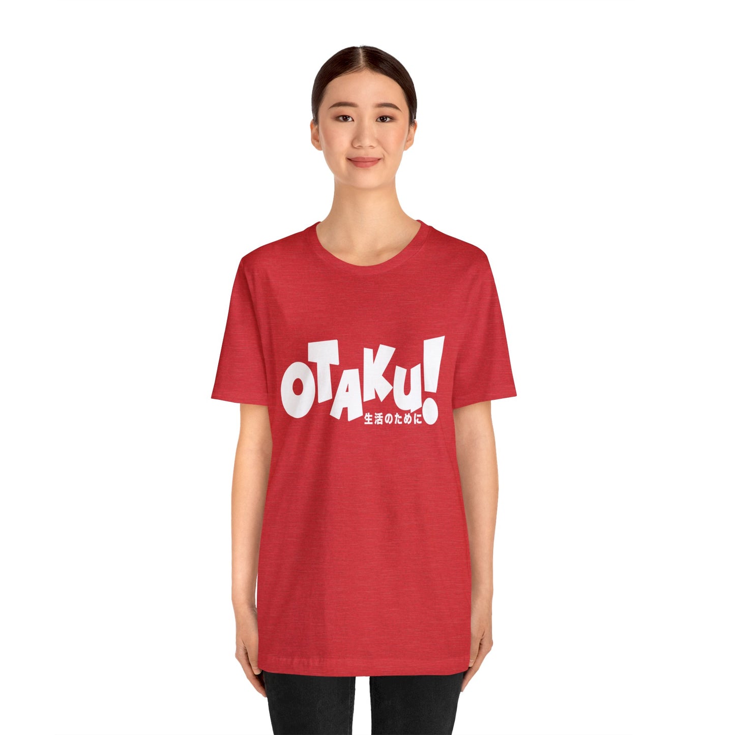 OTAKU for life - wht text - Unisex Jersey Short Sleeve Tee