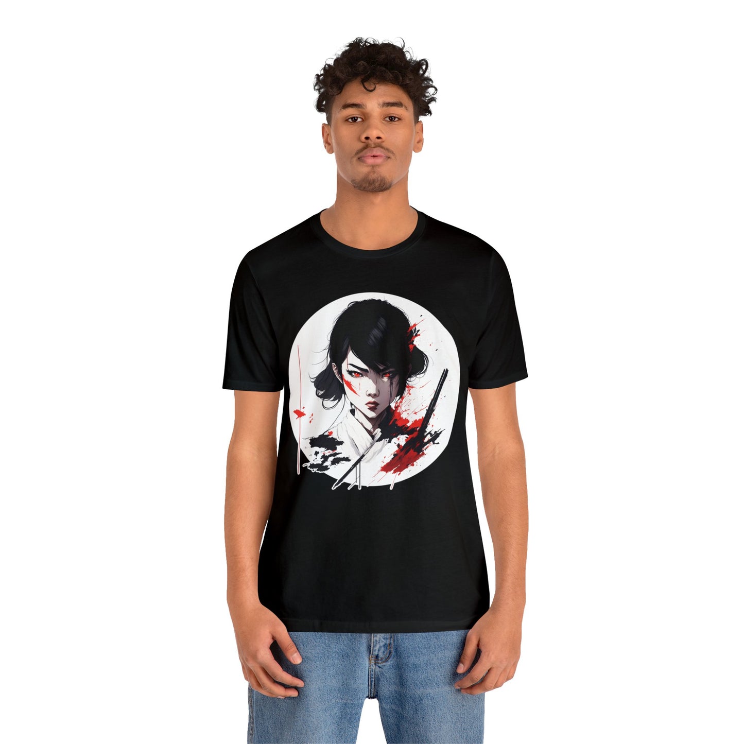 Circle Samurai T-Shirt013 - Unisex Jersey Short Sleeve Tee