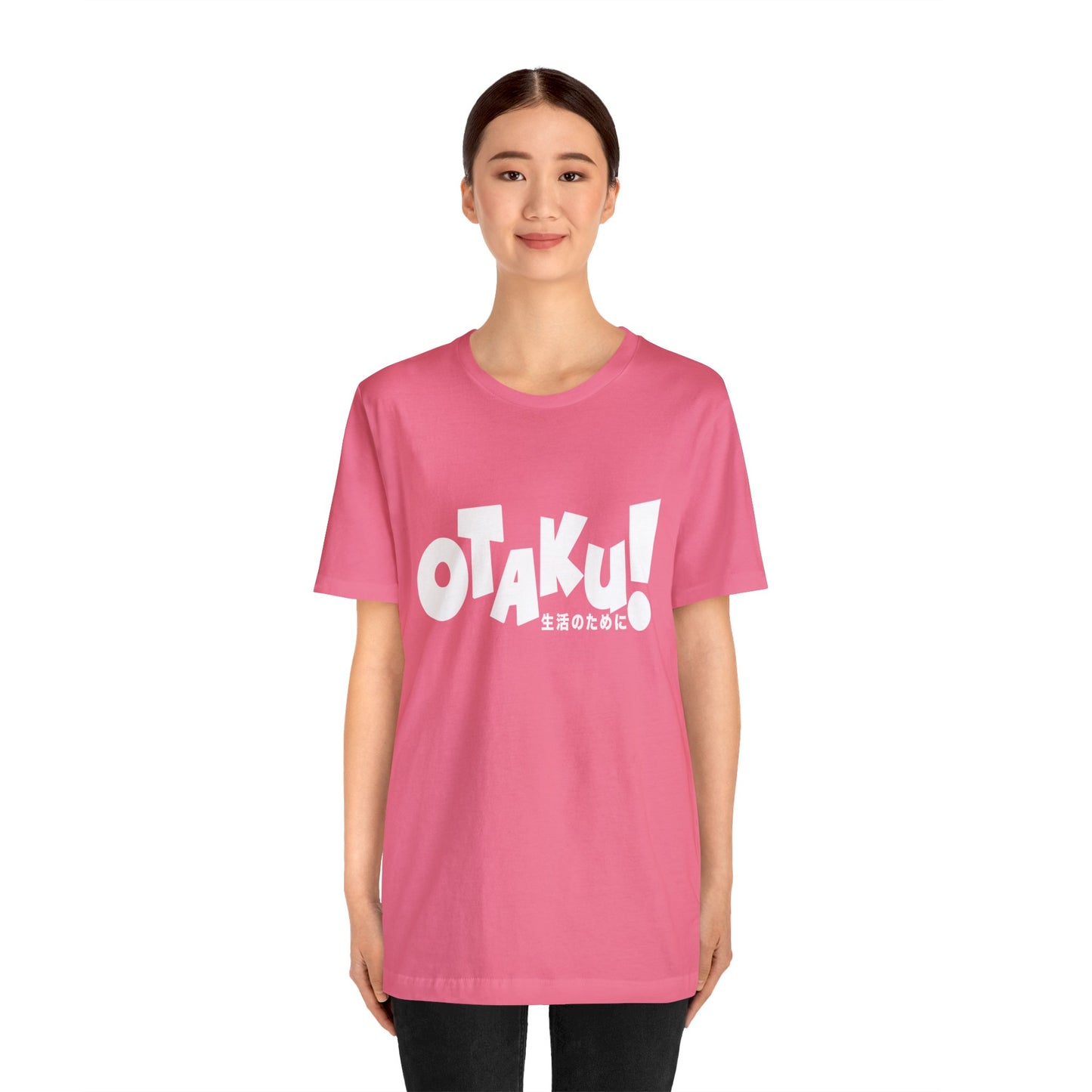 OTAKU for life - wht text - Unisex Jersey Short Sleeve Tee